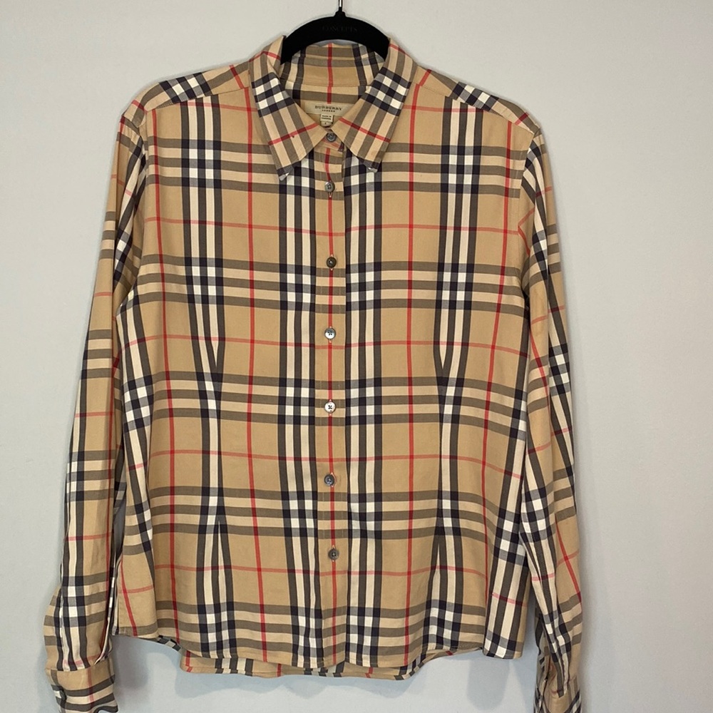 BURBERRY LONDON- Women’s Long Sleeve Button Down Shirt (Size L)